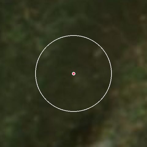 Imagen de satélite de Seven Springs con la nieve marcada