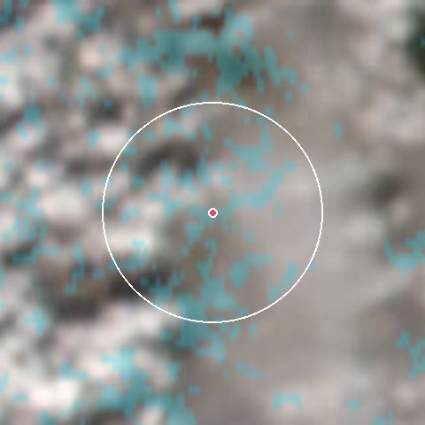 Imagen de satélite de Sirdal con la nieve marcada
