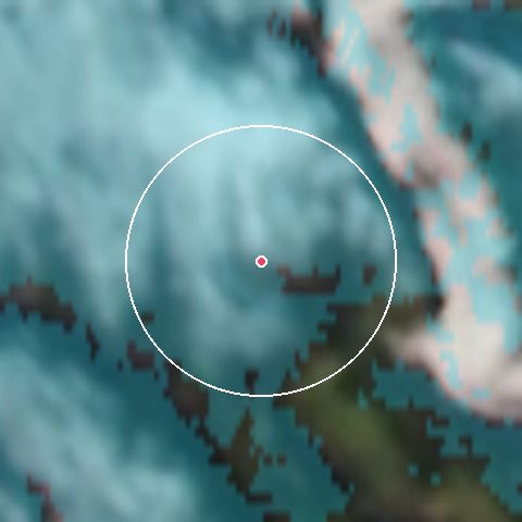 Imagen de satélite de Skeikampen con la nieve marcada