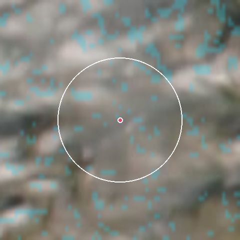 Imagen de satélite de St. Anton am Arlberg con la nieve marcada