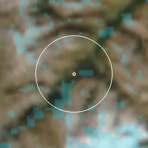 Imagen de satélite de St. Moritz - Corviglia con la nieve marcada