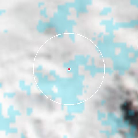 Imagen de satélite de Steamboat con la nieve marcada