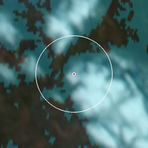 Imagen de satélite de Stöten i Sälen con la nieve marcada