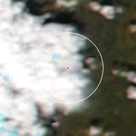 Imagen de satélite de Stratton Mountain con la nieve marcada