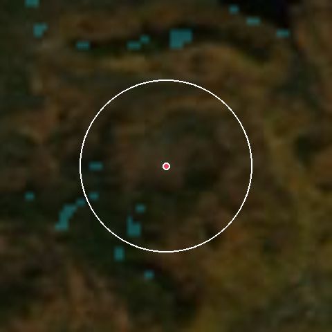 Imagen de satélite de Sugarloaf con la nieve marcada