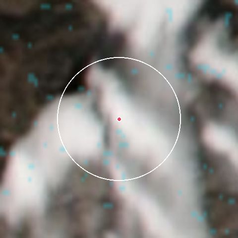 Imagen de satélite de Sun Valley con la nieve marcada