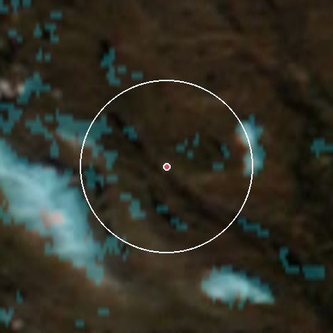Imagen de satélite de Tänndalen con la nieve marcada