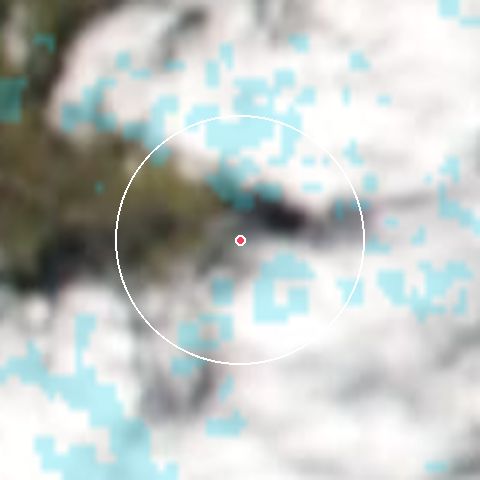 Imagen de satélite de Telluride con la nieve marcada