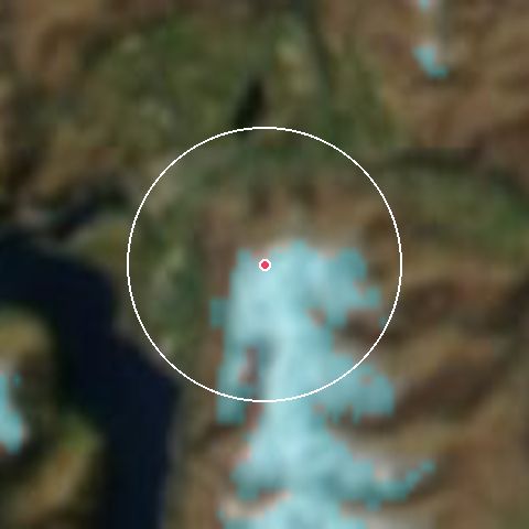 Imagen de satélite de The Remarkables con la nieve marcada