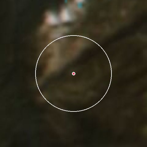 Imagen de satélite de Thredbo con la nieve marcada