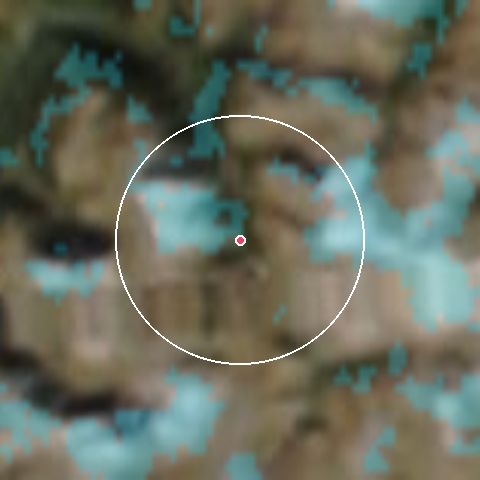 Imagen de satélite de Tignes con la nieve marcada