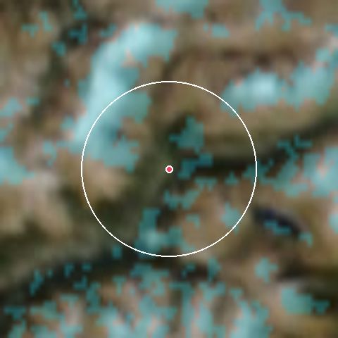 Imagen de satélite de Val Cenis con la nieve marcada