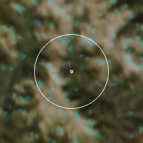 Imagen de satélite de Val Pelens con la nieve marcada