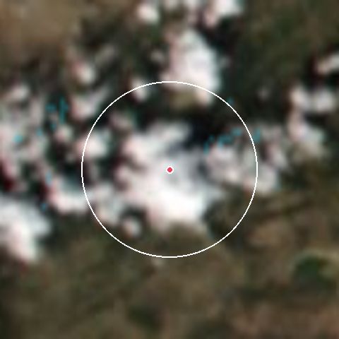 Imagen de satélite de Valdesquí con la nieve marcada