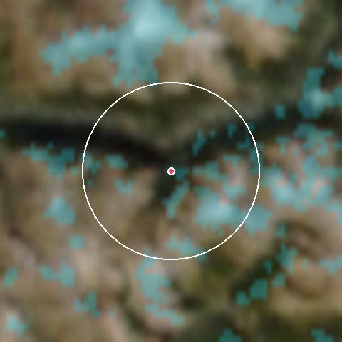 Imagen de satélite de Valfréjus con la nieve marcada