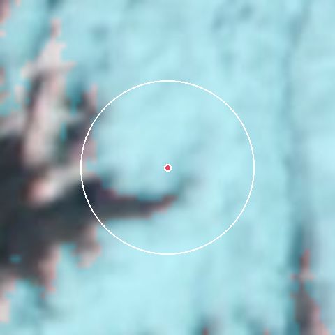Imagen de satélite de Valle Nevado con la nieve marcada