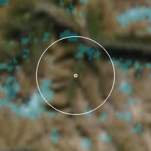 Imagen de satélite de Valmeinier  con la nieve marcada