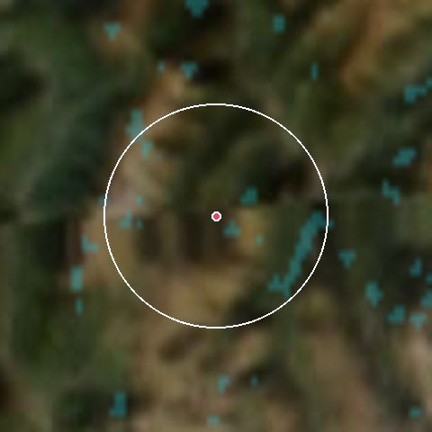 Imagen de satélite de Valmorel con la nieve marcada
