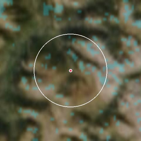 Imagen de satélite de Vars con la nieve marcada