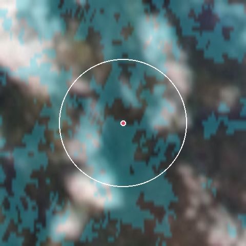 Imagen de satélite de Vassfjellet Skiheiser con la nieve marcada