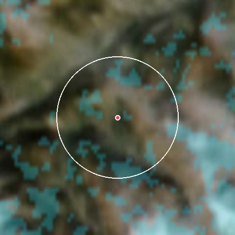Imagen de satélite de Verbier con la nieve marcada