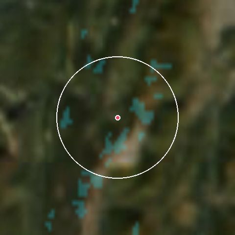 Imagen de satélite de Villard de Lans con la nieve marcada