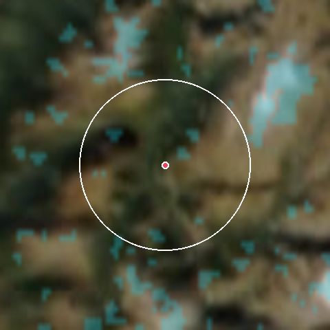 Imagen de satélite de Villard Reculas con la nieve marcada