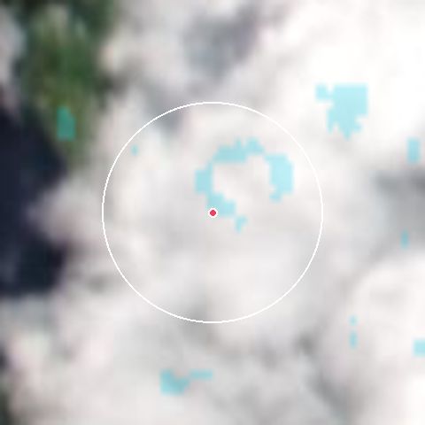 Imagen de satélite de Volcán Osorno con la nieve marcada