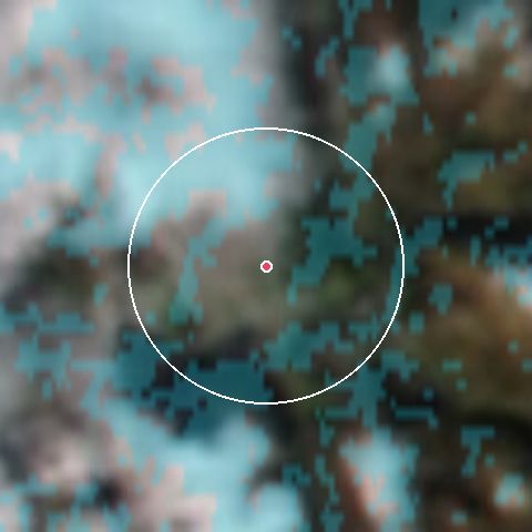 Imagen de satélite de Voss con la nieve marcada