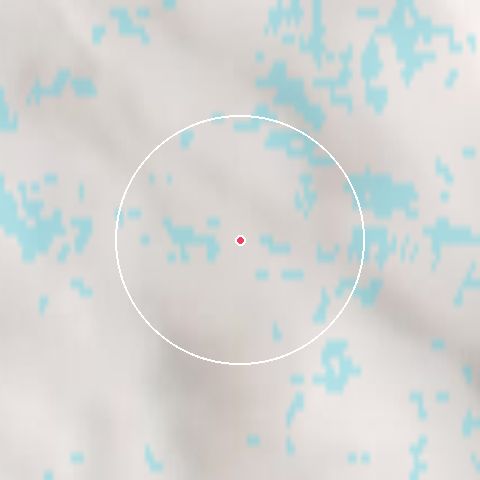 Imagen de satélite de Vrådal con la nieve marcada